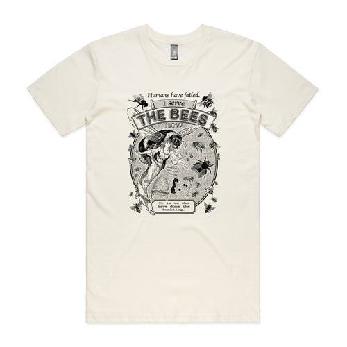 I Serve The Bees Tee by Lonely Kids Club. All clothing from our T-shirts to our shorts and hoodies are ethically made, and printed packed and shipped from Sydney.