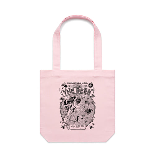 I Serve The Bees Tote by Lonely Kids Club. All clothing from our T-shirts to our shorts and hoodies are ethically made, and printed packed and shipped from Sydney.