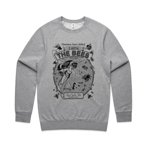 I Serve The Bees Jumper by Lonely Kids Club. All clothing from our T-shirts to our shorts and hoodies are ethically made, and printed packed and shipped from Sydney.