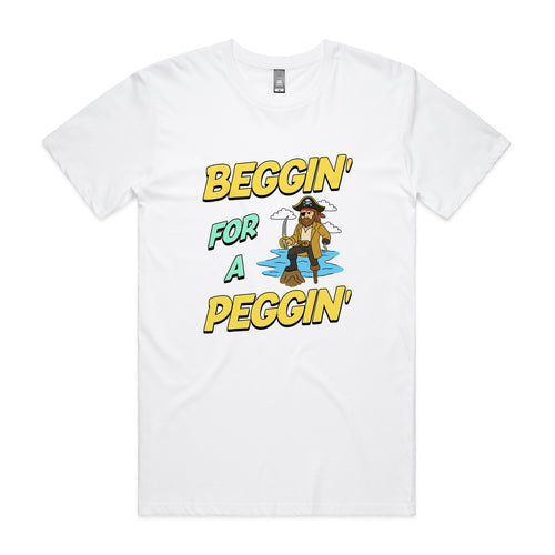 Beggin' For A Peggin' Tee by Lonely Kids Club. All clothing from our T-shirts to our shorts and hoodies are ethically made, and printed packed and shipped from Sydney.