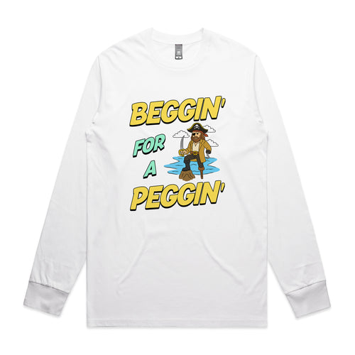 Beggin' For A Peggin' Tee by Lonely Kids Club. All clothing from our T-shirts to our shorts and hoodies are ethically made, and printed packed and shipped from Sydney.