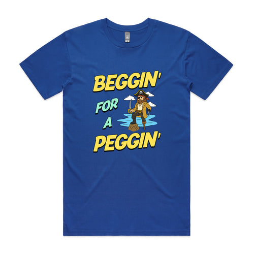 Beggin' For A Peggin' Tee by Lonely Kids Club. All clothing from our T-shirts to our shorts and hoodies are ethically made, and printed packed and shipped from Sydney.