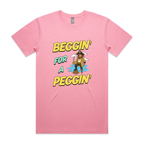 Beggin' For A Peggin' Tee by Lonely Kids Club. All clothing from our T-shirts to our shorts and hoodies are ethically made, and printed packed and shipped from Sydney.