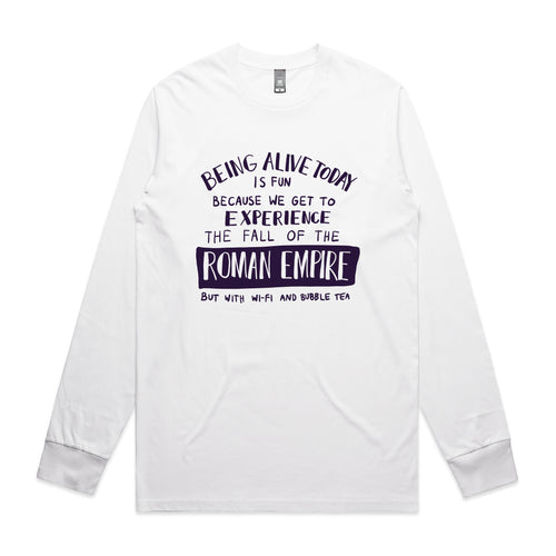 Being Alive Today by Lonely Kids Club. All clothing from our T-shirts to our shorts and hoodies are ethically made, and printed packed and shipped from Sydney.