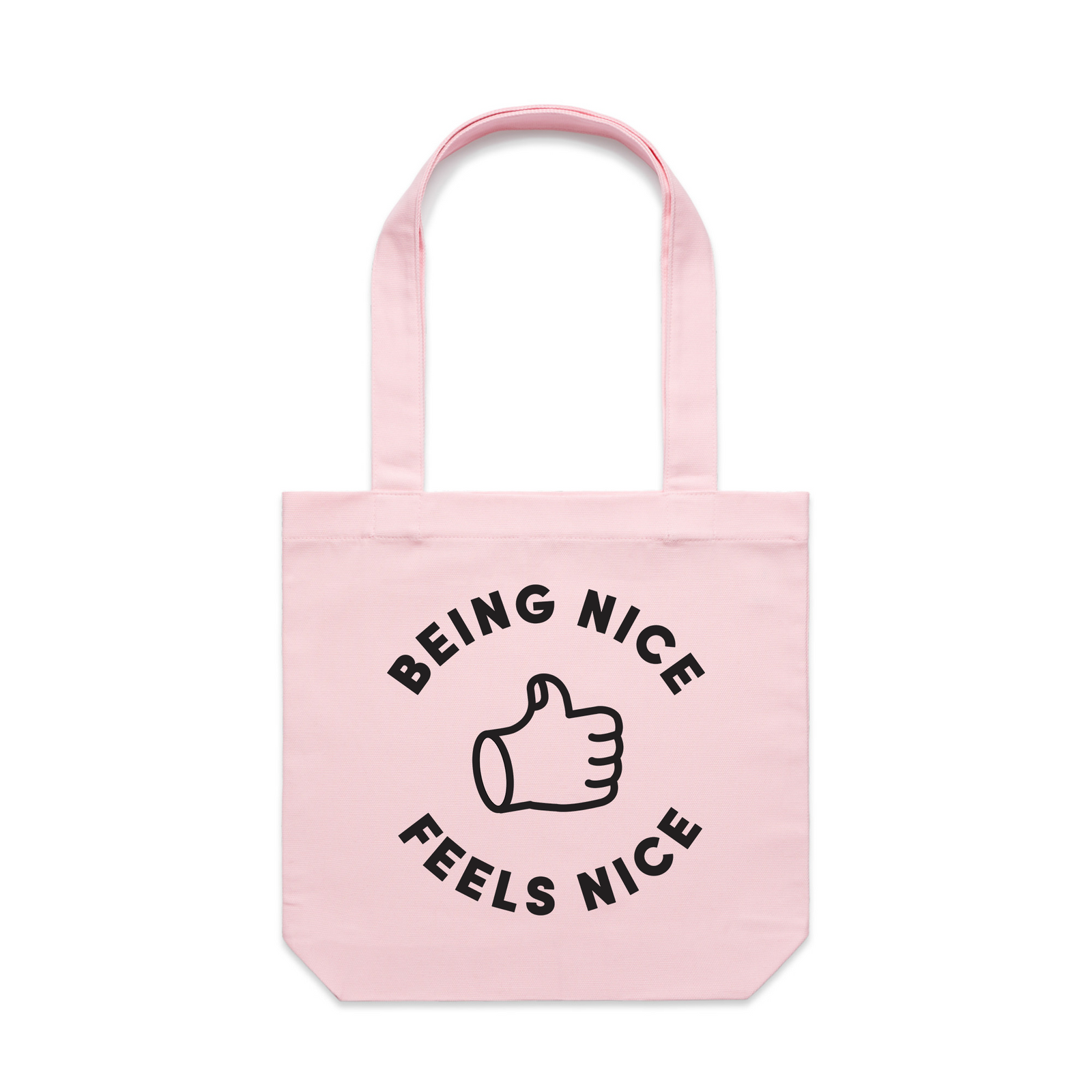 Being Nice Feels Nice Tote by Lonely Kids Club. All clothing from our T-shirts to our shorts and hoodies are ethically made, and printed packed and shipped from Sydney.