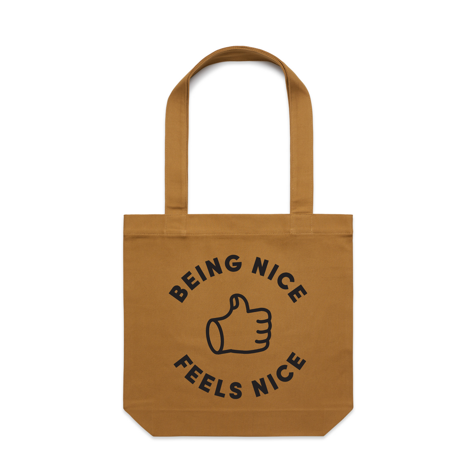 Being Nice Feels Nice Tote by Lonely Kids Club. All clothing from our T-shirts to our shorts and hoodies are ethically made, and printed packed and shipped from Sydney.