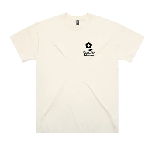 Being Paid Tee by Lonely Kids Club. All clothing from our T-shirts to our shorts and hoodies are ethically made, and printed packed and shipped from Sydney.
