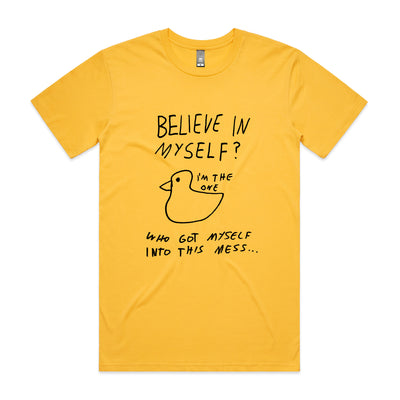 Believe In Myself Tee by Lonely Kids Club. All clothing from our T-shirts to our shorts and hoodies are ethically made, and printed packed and shipped from Sydney.