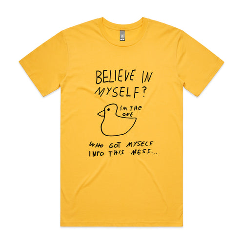 Believe In Myself Tee by Lonely Kids Club. All clothing from our T-shirts to our shorts and hoodies are ethically made, and printed packed and shipped from Sydney.