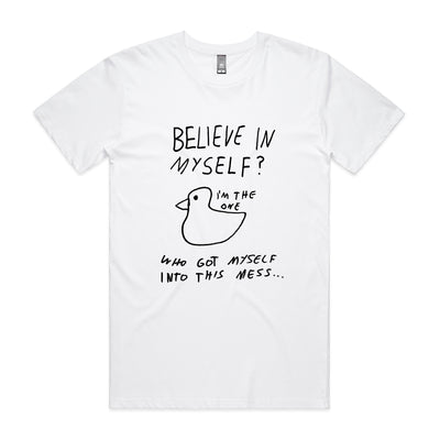 Believe In Myself Tee by Lonely Kids Club. All clothing from our T-shirts to our shorts and hoodies are ethically made, and printed packed and shipped from Sydney.