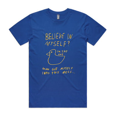 Believe In Myself Tee by Lonely Kids Club. All clothing from our T-shirts to our shorts and hoodies are ethically made, and printed packed and shipped from Sydney.