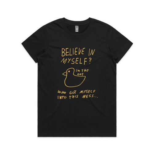 Believe In Myself Tee by Lonely Kids Club. All clothing from our T-shirts to our shorts and hoodies are ethically made, and printed packed and shipped from Sydney.