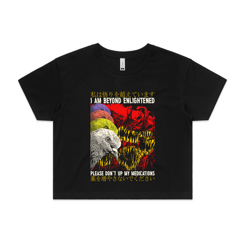 Beyond Enlightenment Tee by Lonely Kids Club. All clothing from our T-shirts to our shorts and hoodies are ethically made, and printed packed and shipped from Sydney.
