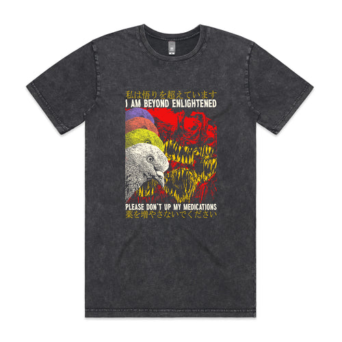 Beyond Enlightenment Tee by Lonely Kids Club. All clothing from our T-shirts to our shorts and hoodies are ethically made, and printed packed and shipped from Sydney.