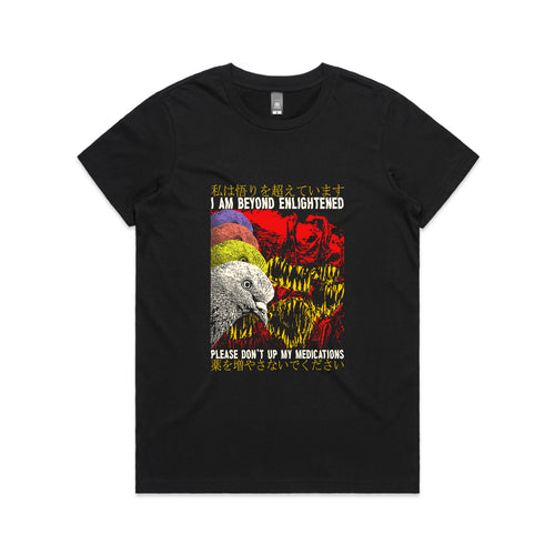 Beyond Enlightenment Tee by Lonely Kids Club. All clothing from our T-shirts to our shorts and hoodies are ethically made, and printed packed and shipped from Sydney.