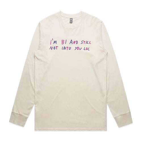 Bi And Still Not Into You Tee by Lonely Kids Club. All clothing from our T-shirts to our shorts and hoodies are ethically made, and printed packed and shipped from Sydney.