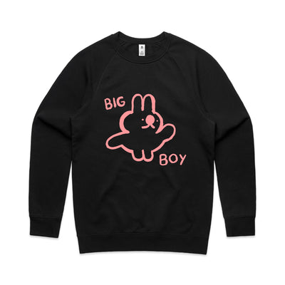 Big Boy Jumper by Lonely Kids Club. All clothing from our T-shirts to our shorts and hoodies are ethically made, and printed packed and shipped from Sydney.