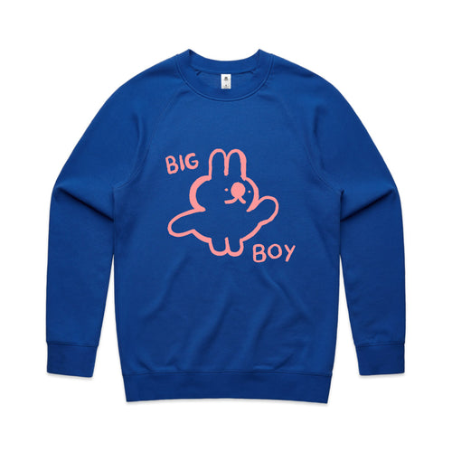 Big Boy Jumper by Lonely Kids Club. All clothing from our T-shirts to our shorts and hoodies are ethically made, and printed packed and shipped from Sydney.