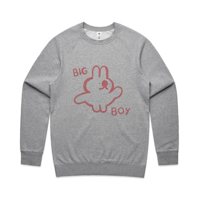 Big Boy Jumper by Lonely Kids Club. All clothing from our T-shirts to our shorts and hoodies are ethically made, and printed packed and shipped from Sydney.