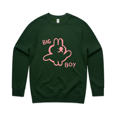 Big Boy Jumper by Lonely Kids Club. All clothing from our T-shirts to our shorts and hoodies are ethically made, and printed packed and shipped from Sydney.