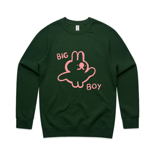 Big Boy Jumper by Lonely Kids Club. All clothing from our T-shirts to our shorts and hoodies are ethically made, and printed packed and shipped from Sydney.