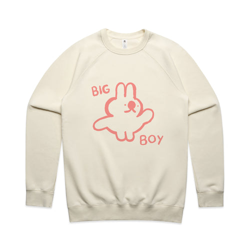 Big Boy Jumper by Lonely Kids Club. All clothing from our T-shirts to our shorts and hoodies are ethically made, and printed packed and shipped from Sydney.