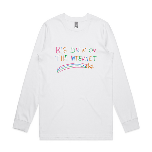 Big Dick On The Internet Tee by Lonely Kids Club. All clothing from our T-shirts to our shorts and hoodies are ethically made, and printed packed and shipped from Sydney.