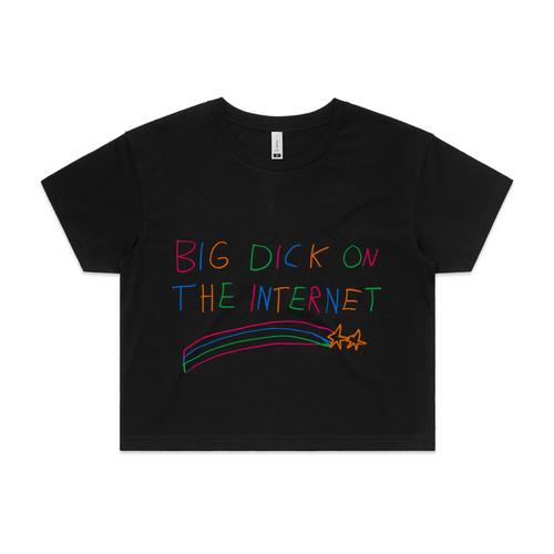 Big Dick On The Internet Tee by Lonely Kids Club. All clothing from our T-shirts to our shorts and hoodies are ethically made, and printed packed and shipped from Sydney.