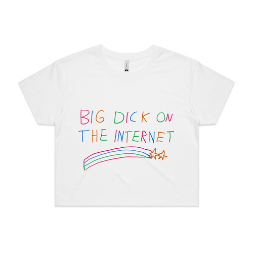 Big Dick On The Internet Tee by Lonely Kids Club. All clothing from our T-shirts to our shorts and hoodies are ethically made, and printed packed and shipped from Sydney.