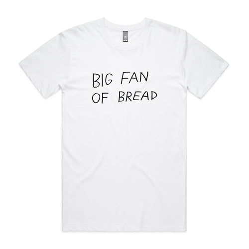 Big Fan Of Bread Tee by Lonely Kids Club. All clothing from our T-shirts to our shorts and hoodies are ethically made, and printed packed and shipped from Sydney.