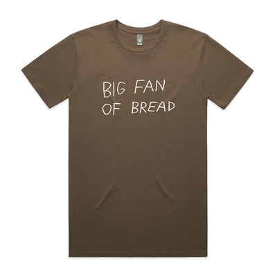 Big Fan Of Bread Tee by Lonely Kids Club. All clothing from our T-shirts to our shorts and hoodies are ethically made, and printed packed and shipped from Sydney.