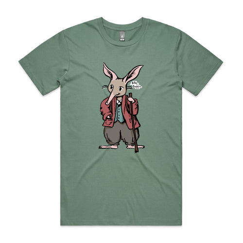 Bilby Baggins Tee by Lonely Kids Club. All clothing from our T-shirts to our shorts and hoodies are ethically made, and printed packed and shipped from Sydney.