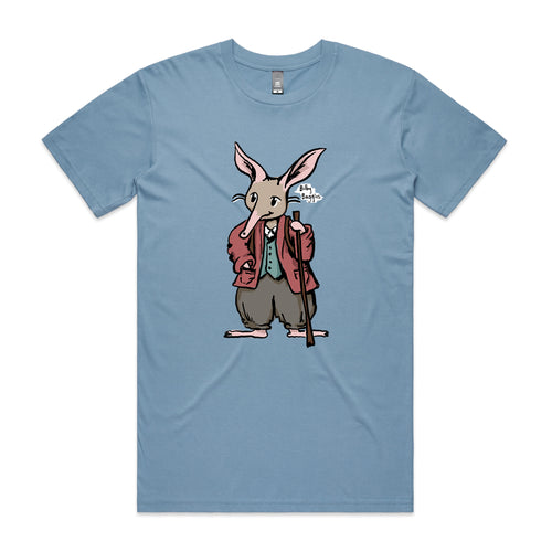 Bilby Baggins Tee by Lonely Kids Club. All clothing from our T-shirts to our shorts and hoodies are ethically made, and printed packed and shipped from Sydney.