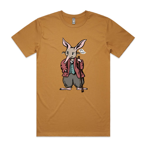 Bilby Baggins Tee by Lonely Kids Club. All clothing from our T-shirts to our shorts and hoodies are ethically made, and printed packed and shipped from Sydney.