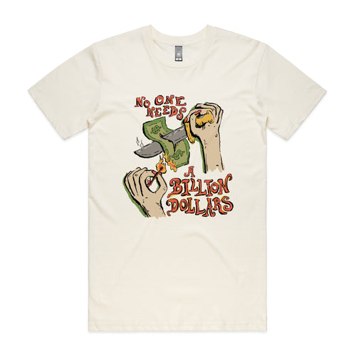 Billion Dollars Tee by Lonely Kids Club. All clothing from our T-shirts to our shorts and hoodies are ethically made, and printed packed and shipped from Sydney.