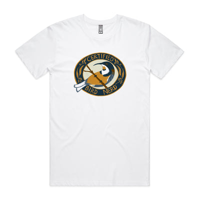 Certified Bird Nerd Tee by Lonely Kids Club. All clothing from our T-shirts to our shorts and hoodies are ethically made, and printed packed and shipped from Sydney.
