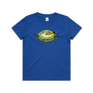 Bird Noticer Kids Tee by Lonely Kids Club. All clothing from our T-shirts to our shorts and hoodies are ethically made, and printed packed and shipped from Sydney.