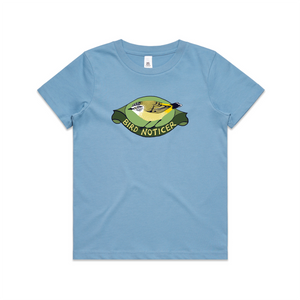 Bird Noticer Kids Tee by Lonely Kids Club. All clothing from our T-shirts to our shorts and hoodies are ethically made, and printed packed and shipped from Sydney.