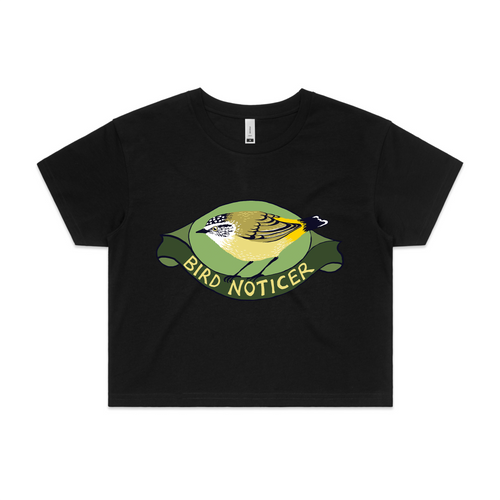 Bird Noticer Tee by Lonely Kids Club. All clothing from our T-shirts to our shorts and hoodies are ethically made, and printed packed and shipped from Sydney.