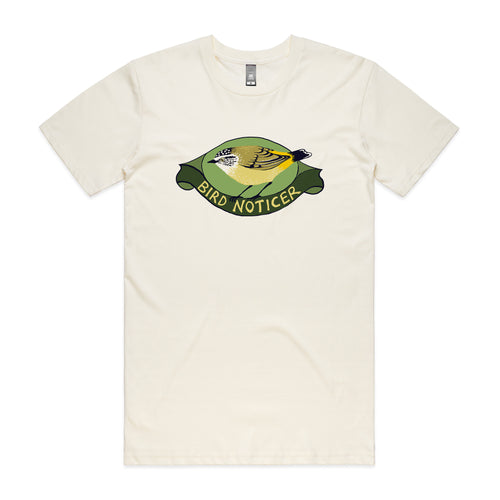 Bird Noticer Tee by Lonely Kids Club. All clothing from our T-shirts to our shorts and hoodies are ethically made, and printed packed and shipped from Sydney.