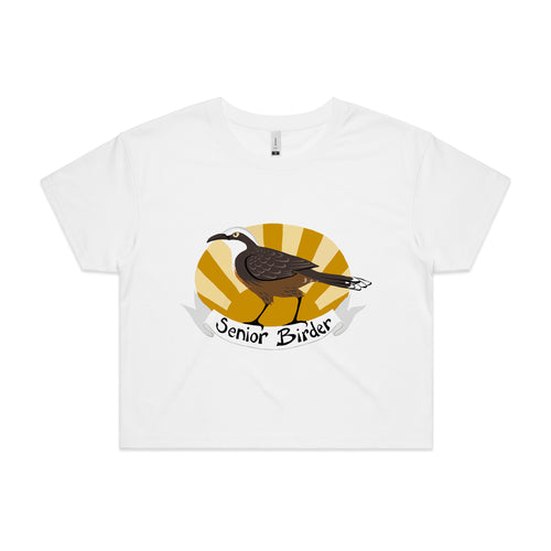 Senior Birder Tee by Lonely Kids Club. All clothing from our T-shirts to our shorts and hoodies are ethically made, and printed packed and shipped from Sydney.