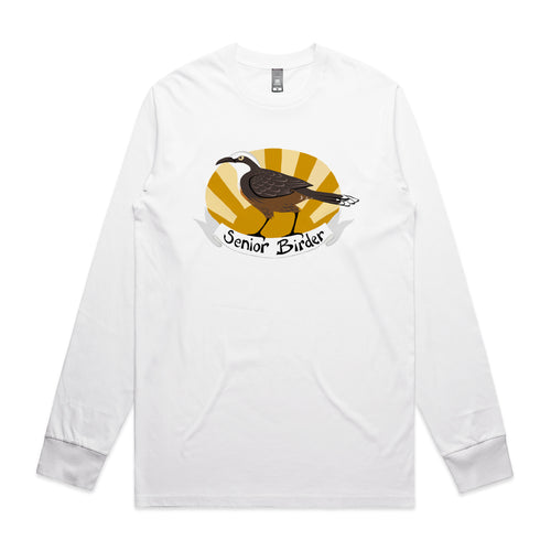Senior Birder Tee by Lonely Kids Club. All clothing from our T-shirts to our shorts and hoodies are ethically made, and printed packed and shipped from Sydney.