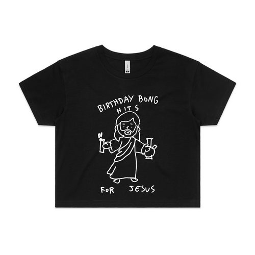 Birthday Bong Hits Tee by Lonely Kids Club. All clothing from our T-shirts to our shorts and hoodies are ethically made, and printed packed and shipped from Sydney.