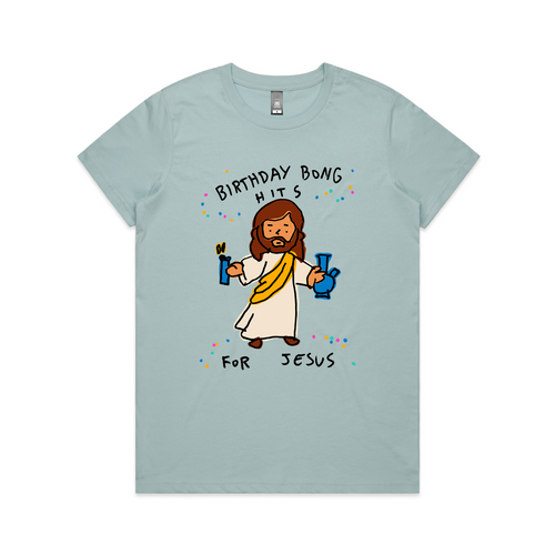 Birthday Bong Hits Tee by Lonely Kids Club. All clothing from our T-shirts to our shorts and hoodies are ethically made, and printed packed and shipped from Sydney.