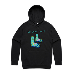 Bit Chilly Hoodie by Lonely Kids Club. All clothing from our T-shirts to our shorts and hoodies are ethically made, and printed packed and shipped from Sydney.