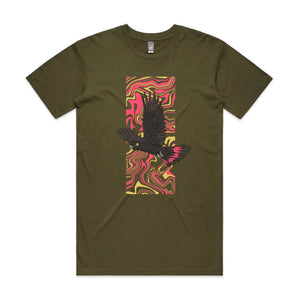Black Cockatoo Swirl Tee by Lonely Kids Club. All clothing from our T-shirts to our shorts and hoodies are ethically made, and printed packed and shipped from Sydney.