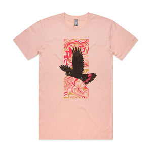 Black Cockatoo Swirl Tee by Lonely Kids Club. All clothing from our T-shirts to our shorts and hoodies are ethically made, and printed packed and shipped from Sydney.