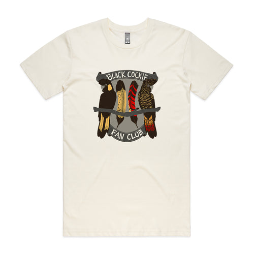 Black Cockie Fan Club Tee by Lonely Kids Club. All clothing from our T-shirts to our shorts and hoodies are ethically made, and printed packed and shipped from Sydney.