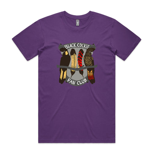 Black Cockie Fan Club Tee by Lonely Kids Club. All clothing from our T-shirts to our shorts and hoodies are ethically made, and printed packed and shipped from Sydney.