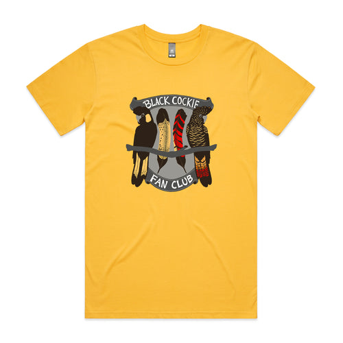 Black Cockie Fan Club Tee by Lonely Kids Club. All clothing from our T-shirts to our shorts and hoodies are ethically made, and printed packed and shipped from Sydney.